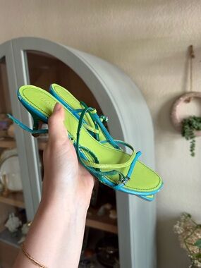 7 / Fioni Strappy Kitten Heel Sandals - Vintage